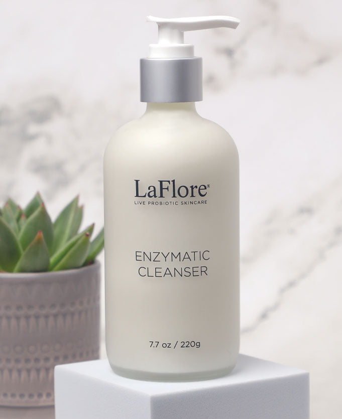 LaFlore Enzymatic Cleanser| prevent elastin breakdown |  supports collagen production | Live Probiotic Skincare | Contains prebiotics and probiotic extracts | Kind To Biome
