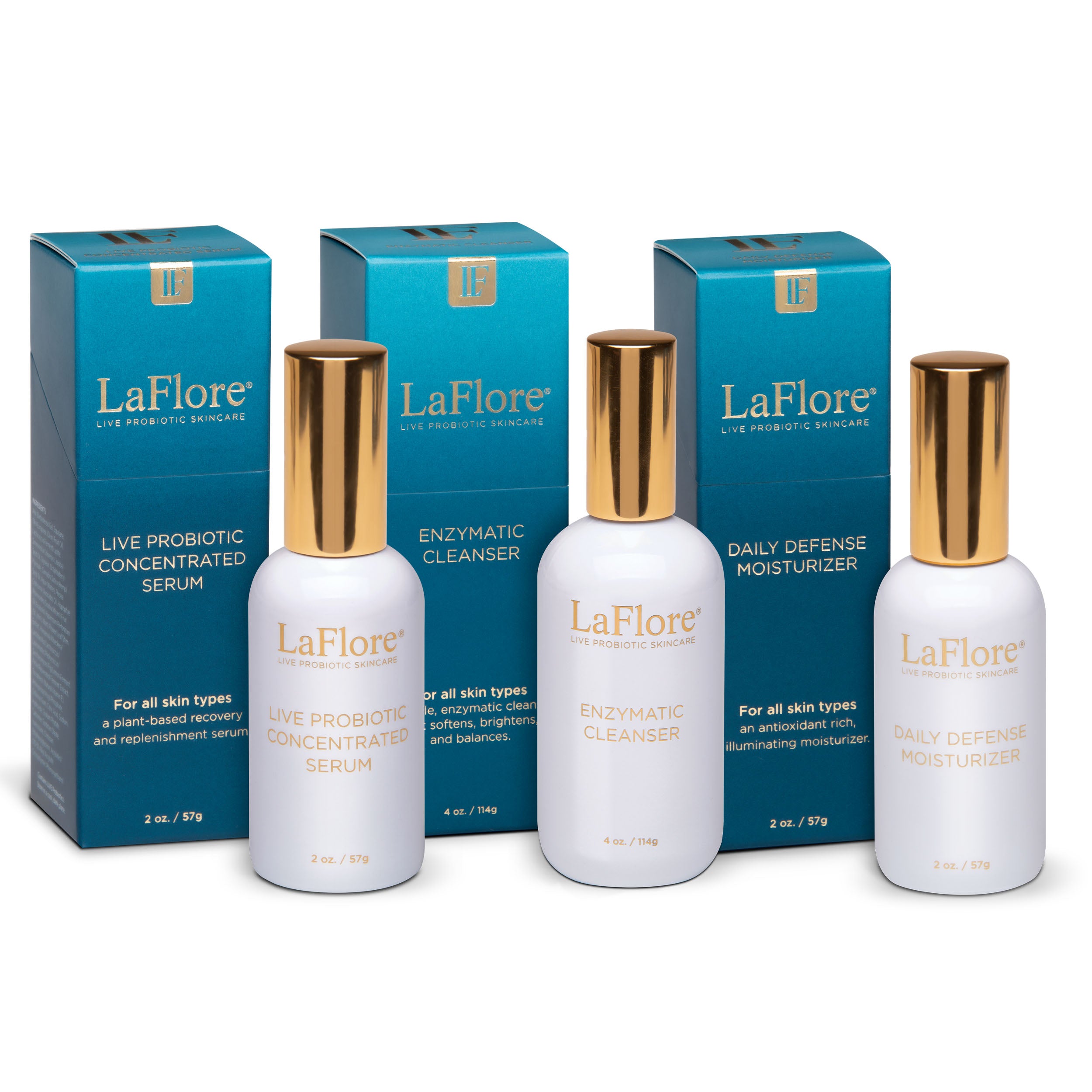 LaFlore 3-Step Kit - Live Probiotic Skincare - Microbiome Friendly